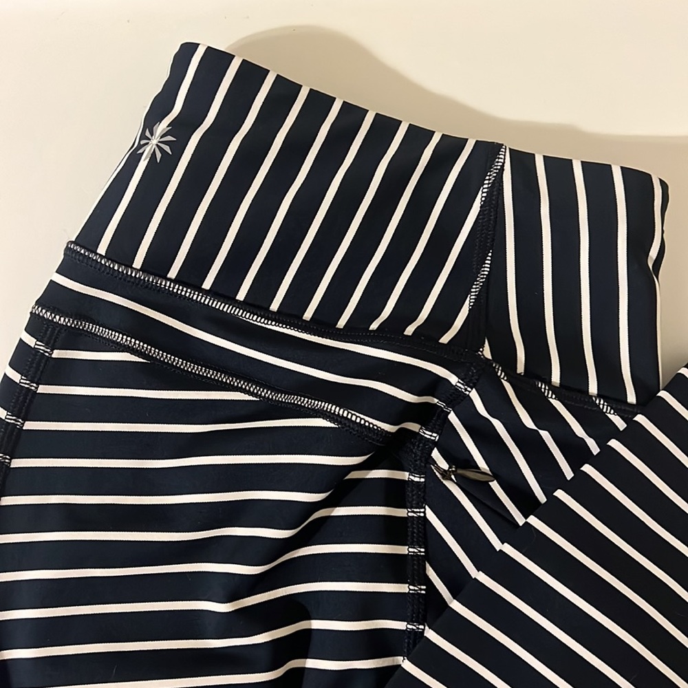 Athleta Contender 7/8 Navy Blue and White Leggings - Large (P) - Picture 3 of 5